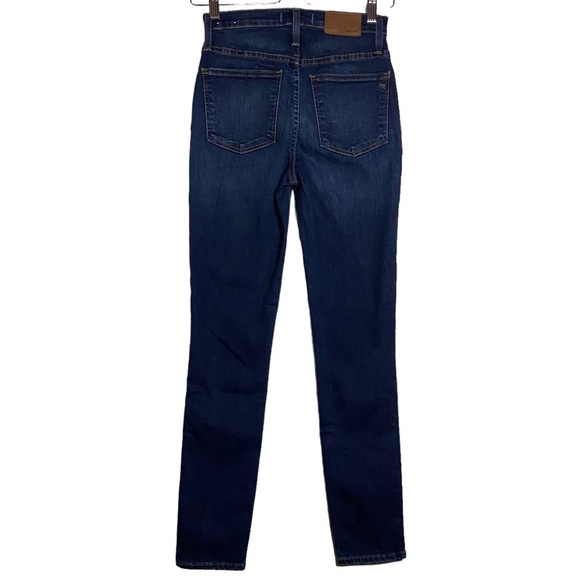 Madewell 10" High Rise Skinny Medium Blue Wash Stretch Whiskers Jeans Denim 24 - Picture 3 of 16